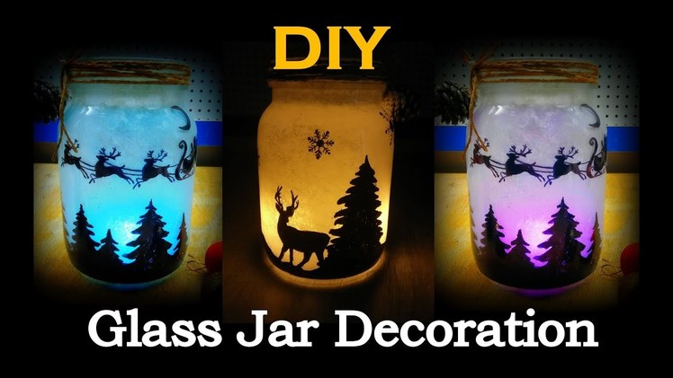 DIY christmas mason jar decoration | glass jar decoration ideas | glass bottle decoration ideas