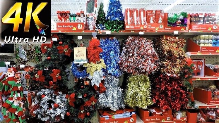 FAMILY DOLLAR CHRISTMAS DECOR - Christmas Shopping Christmas Decorations Ornaments (4K)