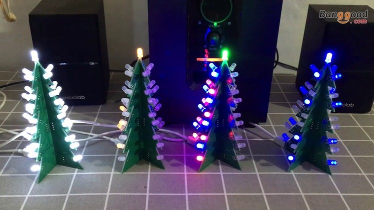 Geekcreit® DIY Star Effect 3D LED Decorative Christmas Tree Kit