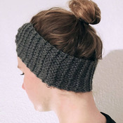 Grey/Charcoal Knitted Wool Handmade Hairband for Women