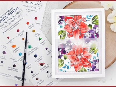 No-Fuss Watercolor Stamping w.Kelly ft. CHRISTMAS ROSE BOUQUET