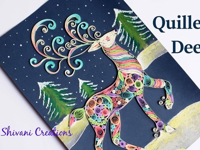 Quilling Deer. Christmas Wall Hanging. Christmas Decoration