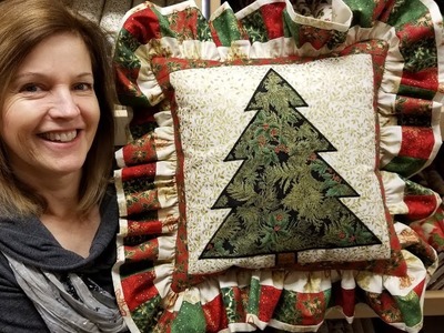 Ruffled Christmas Applique Pillow! Part 1: Applique Tree