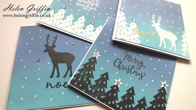 Silhouette Christmas Cards With Tim Holtz Distress Oxide Inks