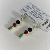 Topaz/Sapphire/Ruby/Emerald  Multi Stone Earrings