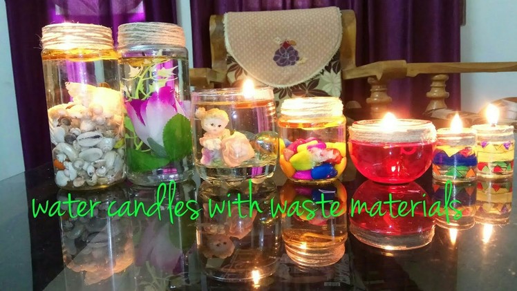 Water Candles from Mason Jars, (Waste Materials). .