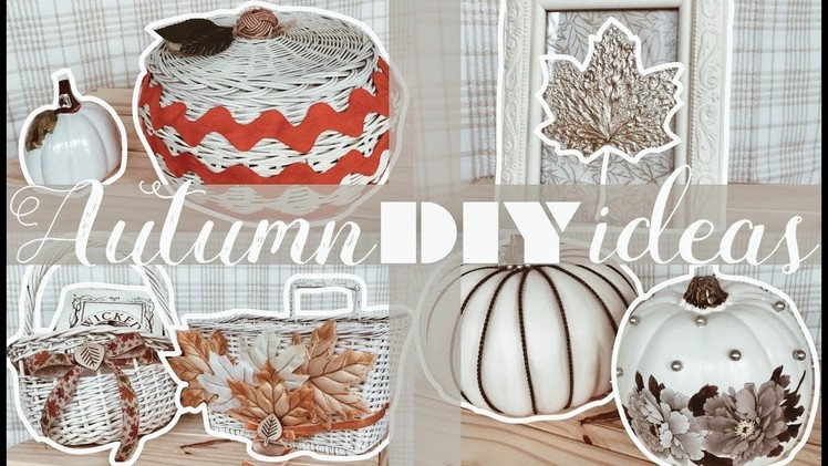 Autumn decor DIY ideas ~ THRIFTED baskets, fancy pumpkins & UO inspired candles ~ ivory ivi