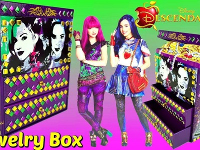 DISNEY DESCENDANTS 2 Decorate Glittery Glam Mosaic JEWELRY BOX with MAL and EVIE,