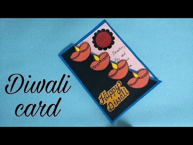 Diwali card. Handmade easy Diwali card complete tutorial