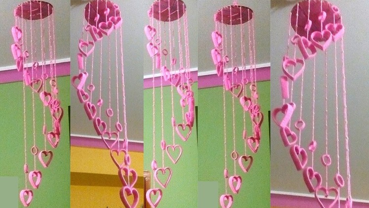 DIY Beautiful Wind Chimes with Plastic Bottles. Wallhanging using Woolen. plastic bottle craft