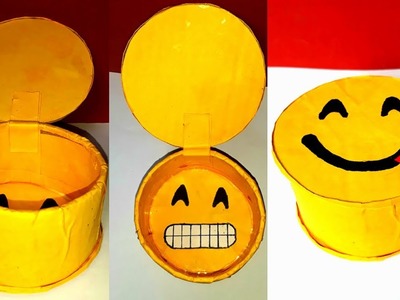 DIY emoji jewelry box.easy to reuse waste material. emoji decoration for gift.easy gift box making.