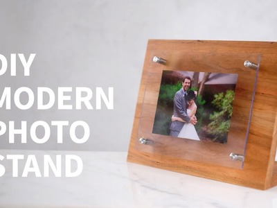 DIY modern wood & acrylic photo stand w. the HP ENVY Photo Printer