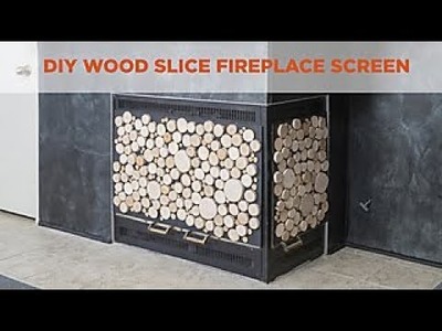 DIY Wood Slice Fireplace Screen - HGTV
