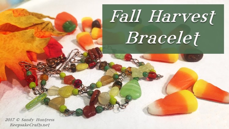 Fall Harvest Bracelet-Wrapped Loop Beaded Jewelry Tutorial