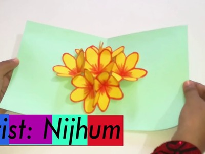 Handmade 3D Flower Pop Up Card- DIY | Handmade Gift Card ideas for Boyfriend. Girlfriend
