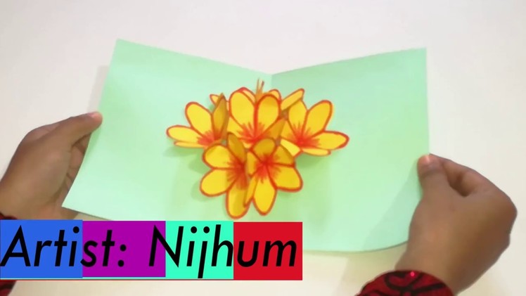 Handmade 3D Flower Pop Up Card- DIY | Handmade Gift Card ideas for Boyfriend. Girlfriend