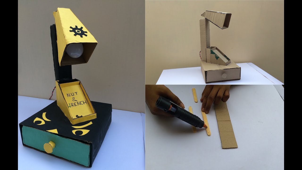 How to Make Multipurpose Study Lamp with cardboard DIY