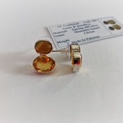 Natural Citrine Hessonite Garnet Gemstone Earrings in Gold Fill. November Birthstone Gift for Her