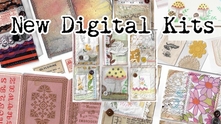 New digi kits. Halloween, vintage sewing & botanical | I'm A Cool Mom