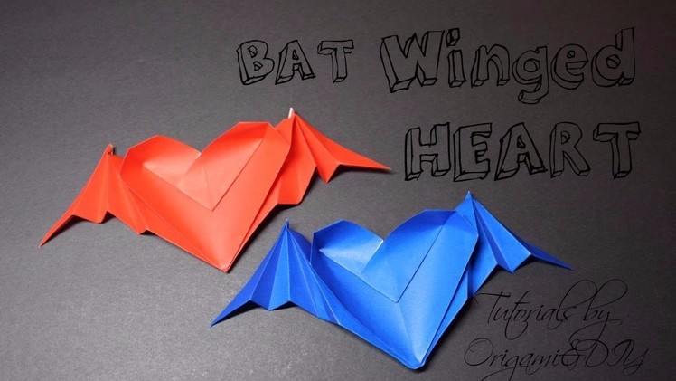 Origami: Bat-Winged Heart (Easy and Fast) | Tutorial for beginners!