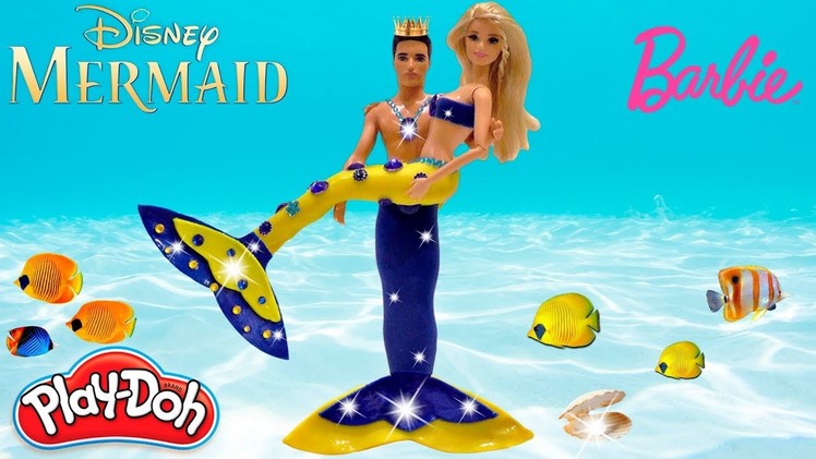 Play-Doh Super Craft Mermaid Disney Princess Barbie Ken play doh videos