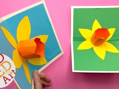 DIY 3D Flower POP UP Card - DIY Daffodil - Mother's Day - Teacher's card