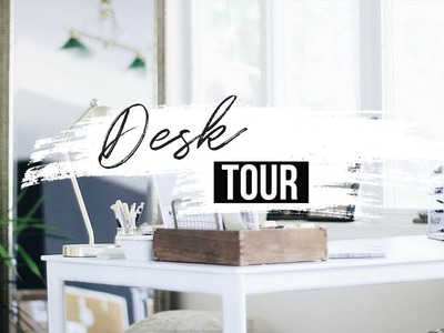 DIY Desk Decor + Organization Hacks | DESK + OFFICE TOUR | FREE  Wall Art