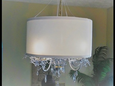 DIY Drum Lampshade  and Chandelier Makeover!