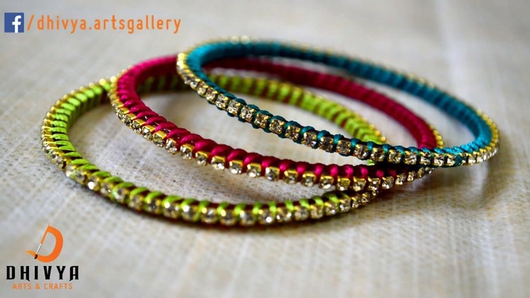 DIY : Embellished Bangles Making . waste bangles crafts