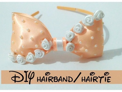 DIY hair band. hairbow || how to make a hair band. hairtie || || TIARA WEEK ||
