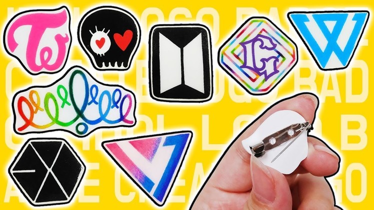 DIY) K-Pop Idol Logo Pin. Clothes pins, Tumblr Pins, Backpack Pins