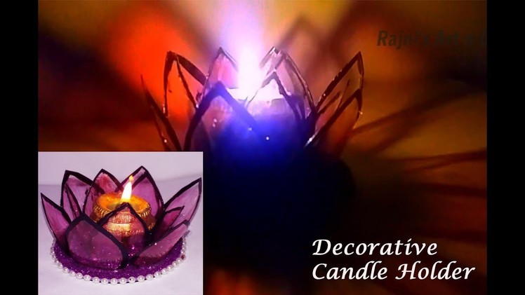 DIY Lotus Candle Holder from Plastic Bottle | Best Out Of Waste Decorative Candle Stand