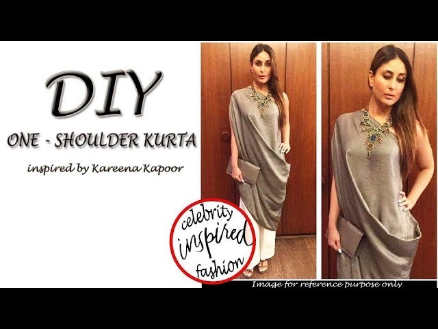 DIY One Shoulder Kurta. Top inspired by Kareena Kapoor - How to make a One Shoulder Kurta (Hindi)