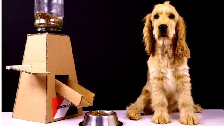 DIY Puppy Dog Food Dispenser With Cardboard