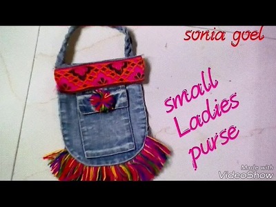 DIY SLING BAG from Old jeans || upcycled Denim sling bag Easiest || Sonia goel