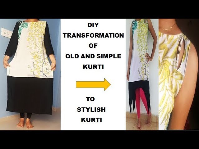 DIY transformation of old and simple kurti to stylish kurti