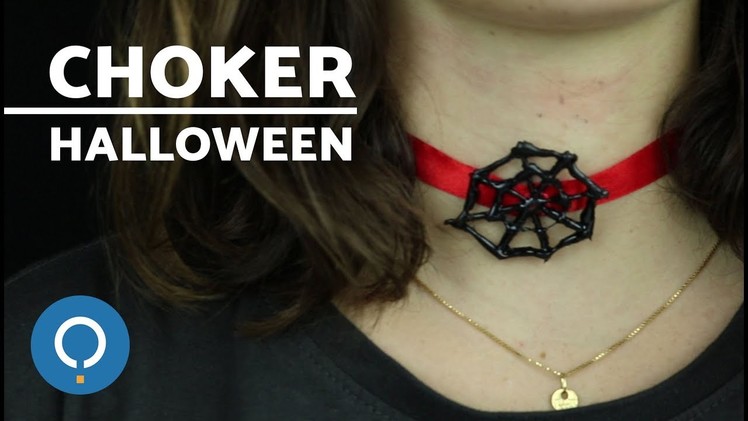 Easy DIY Spider Web Necklace - Halloween Necklace