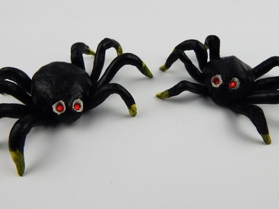 Halloween decoration spiders DIY air dry modelling clay table deco spider