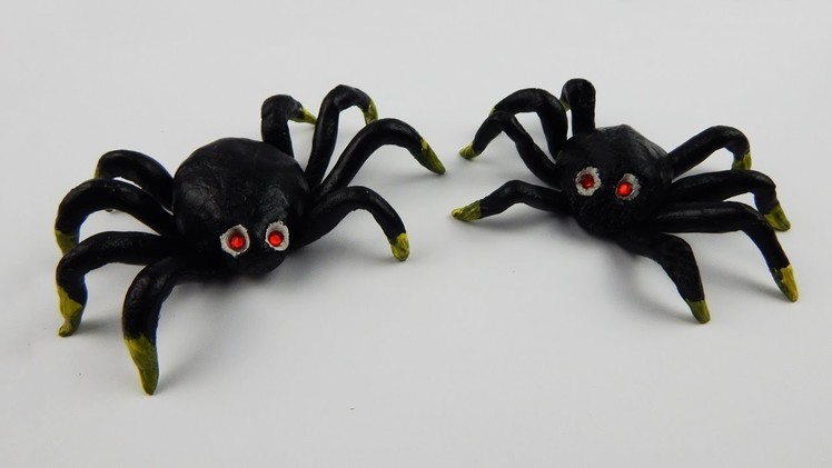 Halloween decoration spiders DIY air dry modelling clay table deco spider