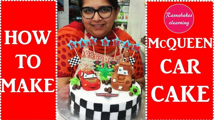 How to make Mcqueen car cake:cake decorating tutorial
