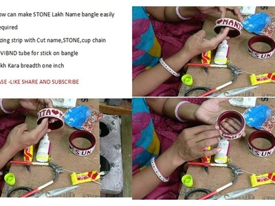 How to make name Bangles at Home Pure lakha stone studd Tutorial