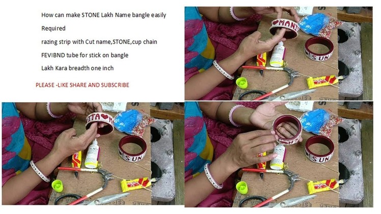 How to make name Bangles at Home Pure lakha stone studd Tutorial