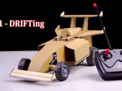 How to make RC F1 Car from Cardboard - Diy Electric F1 Car Drifting