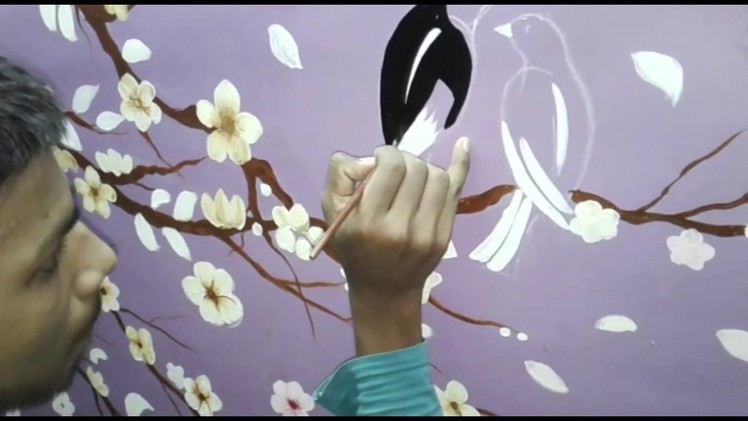 How to paint a tree on wall | Wall painting tutorial