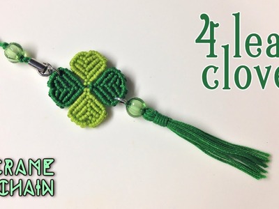 Macrame tutorial: four leaf clover key chain - Simple, easy and lucky ????????????