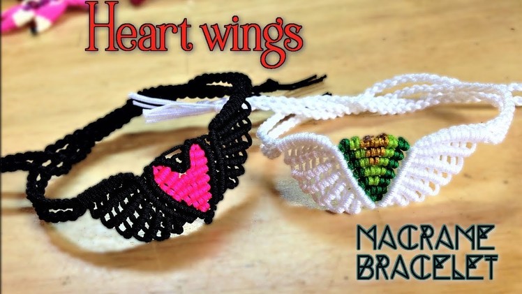 Macrame tutorial: The flying heart bracelet - Small, simple and cute
