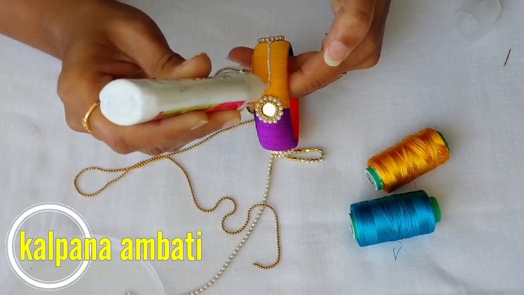 Making of  multi color silk thread bangles tutorial || 4 in 1 multicolor silk thread bangles