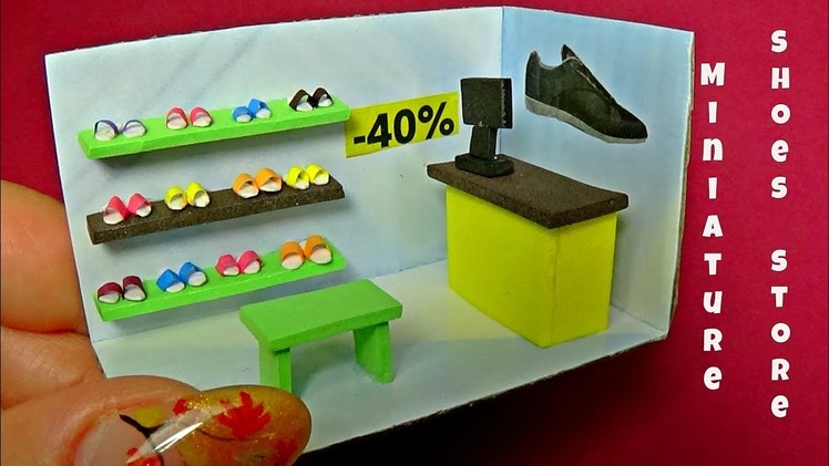 Miniature shoes store diy │ How to make a miniature shoes store │ Doll Stuff