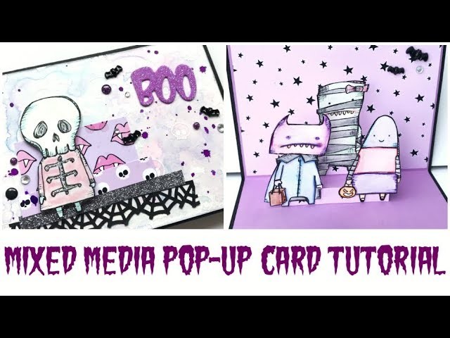 Mixed Media Pop-up Card Tutorial | Halloween Happy Mail Series Episode #7 | Serena Bee Creative