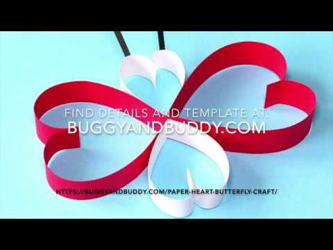 Paper Heart Butterfly Craft for Kids